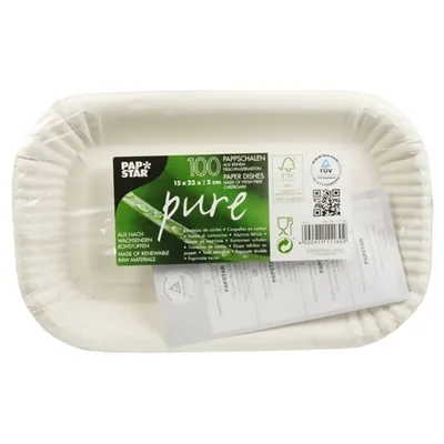 Image de 100 coupelles, carton "pure" carrées 15 cm x 23 cm x 2 cm blanc