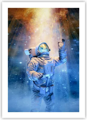 Produktbild von Poster - Poster ohne Rahmen - Astronaut Licht Kosmos - 50x70 cm - Wand Bild - Wanddeko - Wandbilder - Kunstposter - Wandposter - Bilder - Kunstdruck - Wanddekoration - Wandbild - P2XPA50x70-4672