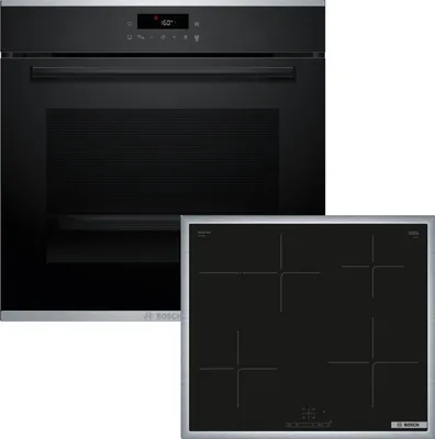 Produktbild von Bosch Einbau-Backofen-Set, HBA271BB3 + PIF64KBB5E, Einbau-Backofen, Induktionskochfeld HBD475FH63