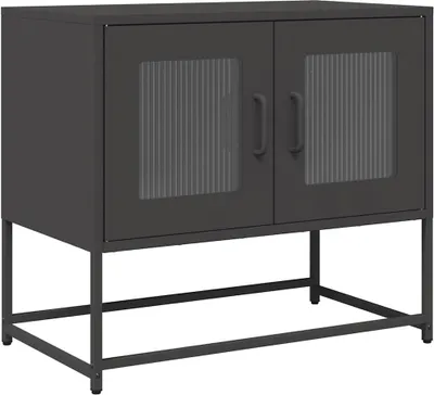Zdjęcie produktu dla vidaXL Szafka pod TV czarna 68x39x60,5 cm Stal walcowana na zimno