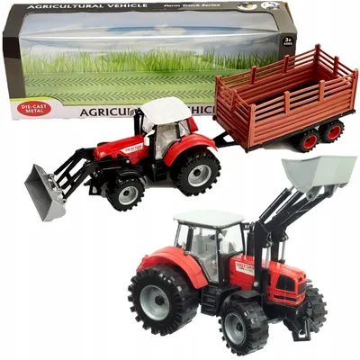 Produktbild von QULKI METAL DIE-CAST FARM TRUCK Traktor mit Anhänger und Friktionsantrieb