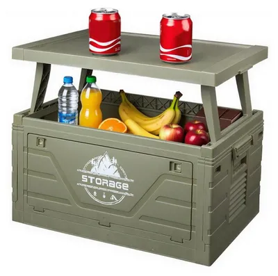 Obrázok produktu pre Kempingový úložný box, skladací, 2 v 1 stôl, pre outdoorové cesty