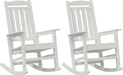 Produktbild von vidaXL Schaukelstuhl 2 pcs Weiß 92 x 70 x 108 cm Polyethylen