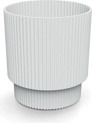 Produktbild von Milly Runder weiß gestreifter Blumentopf aus Kunststoff 15,7x14,6 cm dekorativ