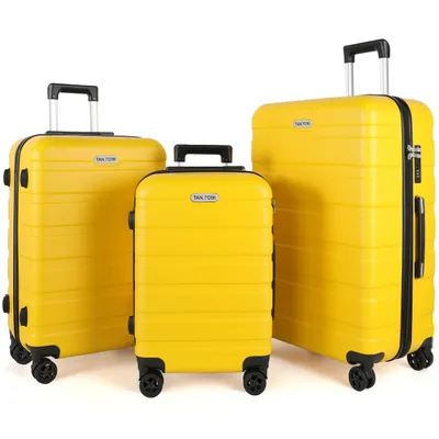 Produktbild von Handgepäckkoffer S/M/L/Set Koffer Hartschale Leicht Reisekoffer ABS Geräumig Haltbar Trolley Handgepäck Große Kapazität