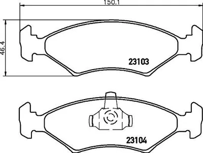 Produktbild von HELLA Bremsbeläge Satz Vorne Bremsklötze für FORD Fiesta Mk4 Schrägheck (JAS, JBS) 8DB 355 008-331
