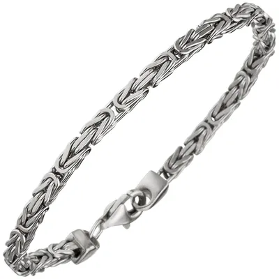 Produktbild von 3,1mm Armband Armkette Königskette aus 925 Silber rhodiniert massiv 21cm Herren