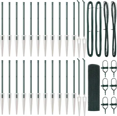 Image de vidaXL Clôture en fil de fer soudé avec pointes, en acier et PVC vert, en treillis
