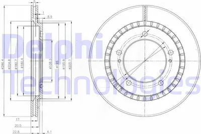 Produktbild von 2x DELPHI Bremsscheibe BG3820 für SUZUKI Grand Vitara I SUV (FT HT) 29mm 287mm