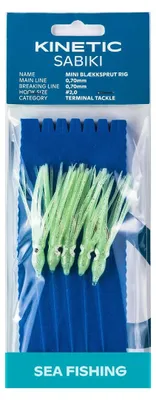 Produktbild von Kinetic Sabiki Mini Blækksprut #2/0 Glow Rotbarsch System Rig Vorfach