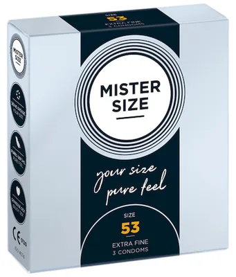 Productafbeelding van MISTER SIZE 53, mannencondoom, zacht, transparant, latex, CE 0120 / ISO 4074, 49 mm