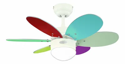Produktbild von Deckenventilator Turbo II Bunt 76 cm mit Beleuchtung und Zugketten