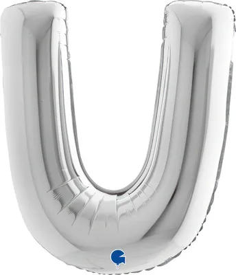 Produktbild von Riesenbuchstabe Folienballon 40"/102cm | Silber #U