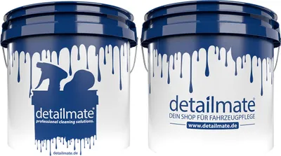 Produktbild von detailmate Wascheimer für die Autowäsche - 3,5 GAL (ca. 13 Liter) weiß/blau