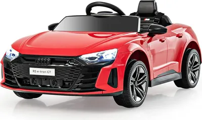 Produktbild von 12V Kinder Elektroauto Audi RS, Kinderauto mit 2,4G Fernbedienung & Musik & Scheinwerfer, Kinderfahrzeug Elektrofahrzeug 3-5 km/h für Kinder ab 3 Jahren (Rot)