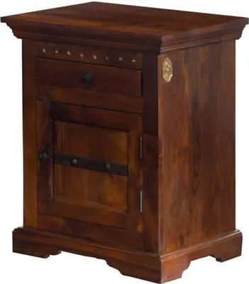 Image de MASSIVMOEBEL24 | Table de nuit 45x40 Acacia laqué Nougat OXFORD #271