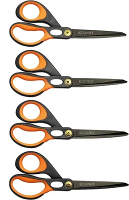 Produktbild von Titan Scheren Set 4er Pack Schwarz Gelb 20,3 cm - KUONIIY