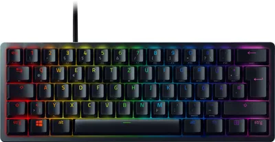 Produktbild von Razer Huntsman Mini, Kabelgebunden, USB, Optomechanischer Schlüsselschalter, QWERTZ, RGB-LED, Schwarz
