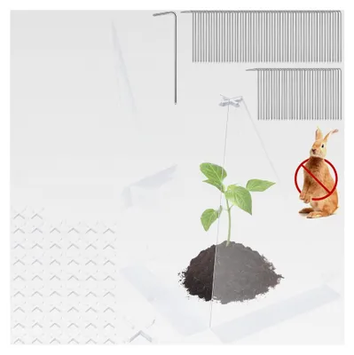 Produktbild von Pflanzenglocken für den Garten, 50 Stück, Kunststoff, kleine Setzlinge, wiederverwendbar, transparente Abdeckungen mit 100 Metallpfählen, Mini-Gewächshaus gegen Sonne und Frost