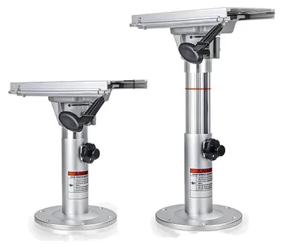 Produktbild von Teleskop Stuhlbein mit Sitzschiene, Aluminium, höhenverstellbar 36 - 51 cm,  drehbar,  arretierbar, abnehmbar für Camper- & Bootssitze