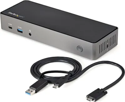 Image de StarTech.com USB-C USB-A Dock - Station d'accueil hybride universelle pour ordinateur portable à triple écran DisplayPort & HDMI 4K 60 Hz - 85W PD - 6x Hub USB - GbE - Audio - USB 3.1 Gen 2 10 Gbps - Câblé - USB 3.2 Gen 2 (3.1 Gen 2) Type-C - 85 W - 10,100,1000 Mbps