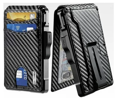 Produktbild von Herren Geldbörse – mit Geldklammer, schlanken Lederfächern, RFID-blockierend, Bifold minimalistische Geldbörse