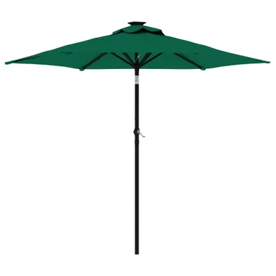 Image de Parasol de jardin avec mât en acier vert 225x225x212 cm