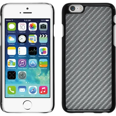 Produktbild von PhoneNatic Case kompatibel mit Apple iPhone 6s / 6 - Hülle silber Carbonoptik Hard-case + 2 Schutzfolien