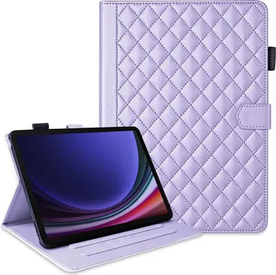 Produktbild von Für Samsung Galaxy Tab S10 FE Plus Design Kunstleder Hülle Standfunktion Lila
