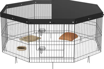 Obrázek produktu pro SucceBuy ohrádka pro psy, 8 panelů, výška 61 cm, skládací kovová, ohrádka pro domácí mazlíčky, vnitřní/venkovní, kovová, pro malá a střední zvířata, kempování, dvůr