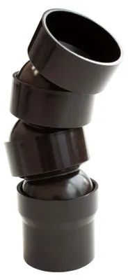 Produktbild von INEFA Flexibler Regenrohrbogen, PVC DN50 / 50mm 45-67 Grad, 3 Bogenstücke Dunkelbraun Dachrinnenzubehör, einfache Steckmontage,  Germany