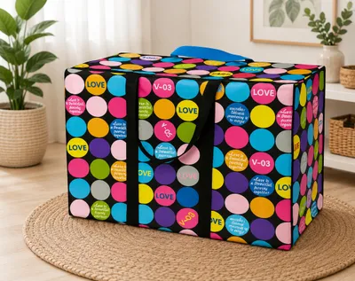 Produktbild von Plastiktasche XXL 80x55x25 cm Groß Jumbo Unterbett Aufbewahrungs Tasche Camping