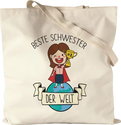 Produktbild von Beste Schwester Sieht so aus Jutebeutel Stoffbeutel Canvas Lieblingsschwester Geschenkidee Geburtstag Bruder Schwester