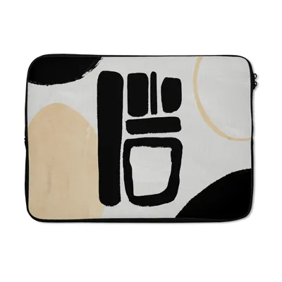 Produktbild von MuchoWow® Laptop Hülle 14 ZollKreis - Schwarz - Abstrakt Laptoptasche - Laptoptasche - Stoßsicher - Schutzhaube