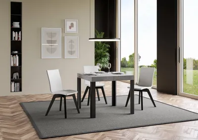 Immagine prodotto di ITAMOBY - Tavolo allungabile 90/246x90 cm Linea cemento gambe antracite