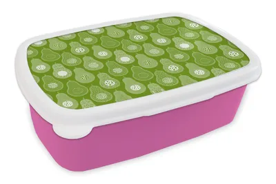 Obrázok produktu pre MuchoWow® Obedník Brotzeit Box na obed 11x17x6cm Avokádo - Vzory - Zelená Detský obedový box