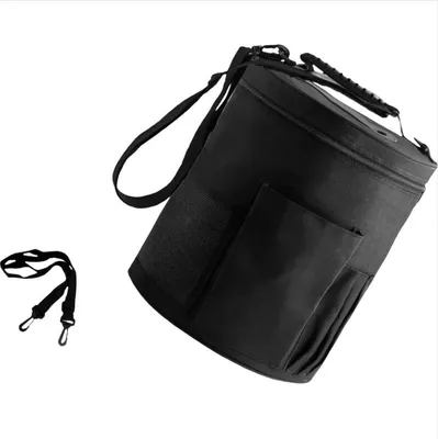 Produktbild von INF DIY Handgefertigte Strickgarn Tasche - Tragbare Oxford Stoff Wolle Aufbewahrungstasche Schwarz