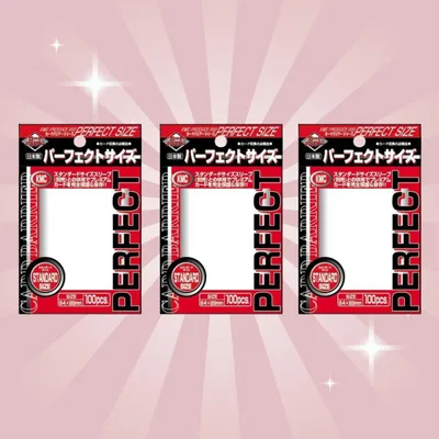 Produktbild von 3x KMC Standard Sleeves – Perfect Size (3x100 Sleeves) – Standard Sleeves für Sammelkarten & TCG +Heartforcards Versandschutz