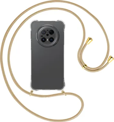 Produktbild von Handykette Backcover-Schutzhülle mit Band (Metall goldfarben) für Huawei Mate 70 - caramel