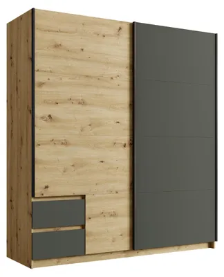Produktbild von Masseno Schiebetürenschrank KOVAN 180,8/198,3/59,3cm 2-türig Graphitfarben