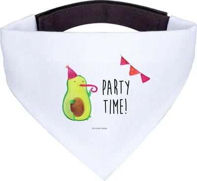 Produktbild von Mr. & Mrs. Panda Halstuch Hund Avocado Party Zeit - Weiß - Geschenk, Hunde, Hundehalstuch, Für, Glücklich, Tuch, Happy Birthday, Geburtstagsfeier, Geburtstag