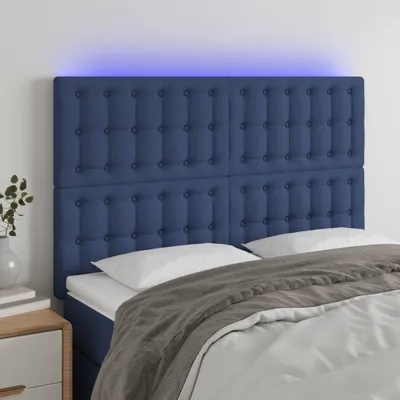 Produktbild von "2024"Moderne LED Kopfteil Blau 144x5x118/128 cm Stoff,Design Kopfteile 2502758