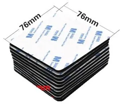 Image de Rembourrage double face en mousse, forte adhérence, utilisation polyvalente, noir 76 x 76 mm, 20 pièces