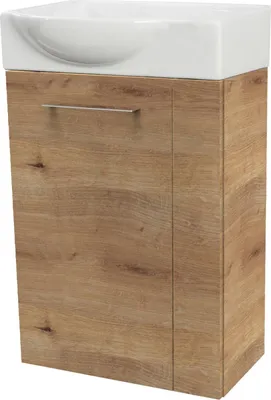 Produktbild von Fackelmann SBC MILANO Gäste WC Set 2-teilig 45 cm, Braun hell, links, Keramik Hahnloch rechts
