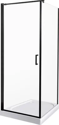 Produktbild von Kerra Hera 90x90 Duschkabine mit Duschwanne, 5mm ESG Sicherheitsglas, schwarz Profile, transparent