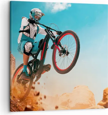 Produktbild von Bild auf Leinwand - Leinwandbild - Fahrrad Sport Helm - 60x60cm - Wand Bild - Wanddeko - Wandbilder - Leinwanddruck - Bilder - Kunstdruck - Wanddekoration - Leinwand bilder - Wandkunst - AC60x60-4098