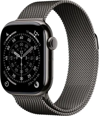 Obrázok produktu pre Apple Watch Series 11 GPS + Cellular, 42 mm, titánové puzdro Slate, milánsky remienok Slate