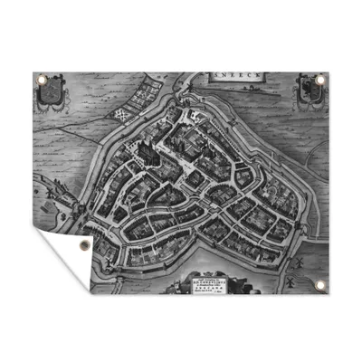Obrázok produktu pre MuchoWow® Vonkajší plagát - Záhradná dekorácia ochrana súkromia - Záhradné plagáty pre záhradu - Mapa - Sneek - Historické - 30x40x0.2cm