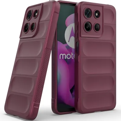 Produktbild von Handyhülle für Motorola Moto G15 Weich TPU Silikon Stossfest Anti-rutsch Hülle bordeaux