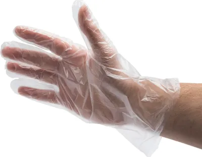 Produktbild von Einweghandschuhe aus Polyethylen – Transparent – Packung mit 100 Stück – Hygienisch und wasserabweisend – Für Reinigungs- und Haushaltszwecke [11118]
